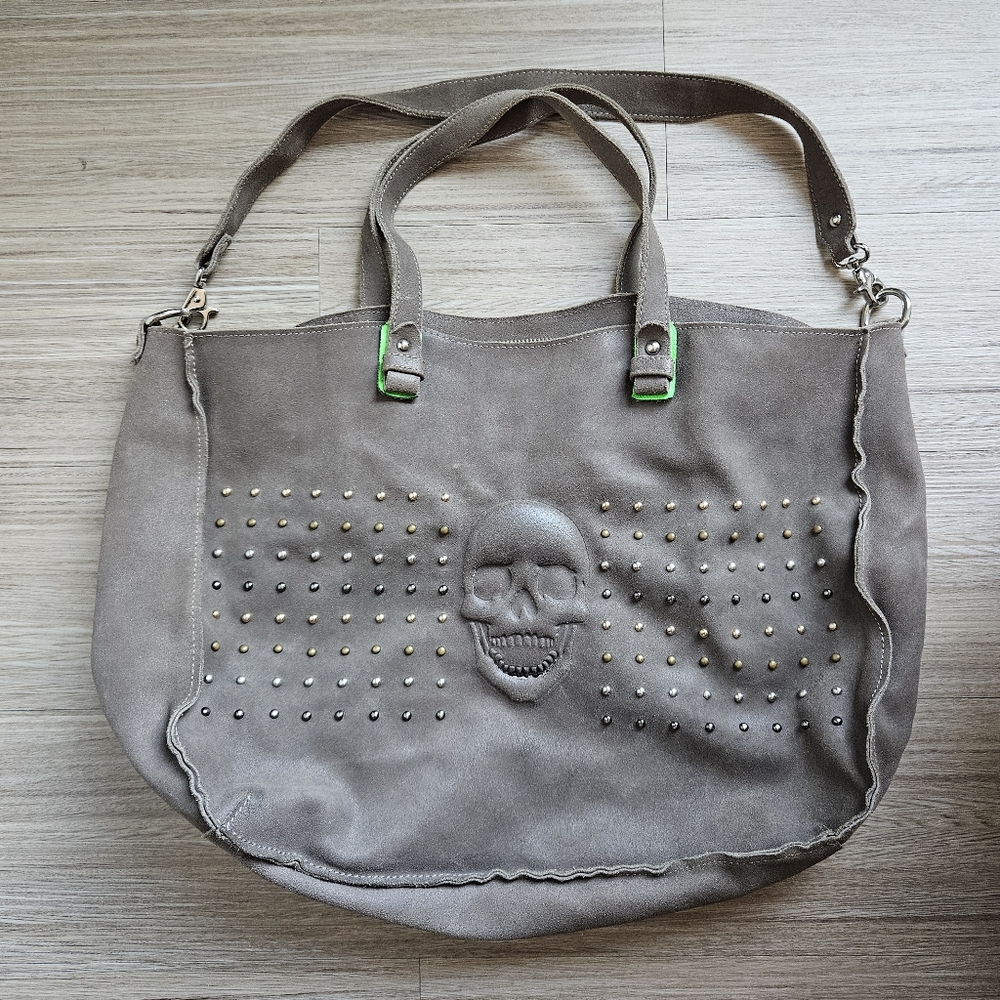 Gianni Notaro Leather Skull Satchel